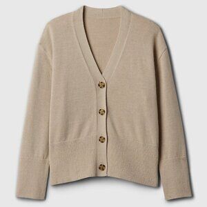 Gap Women’s 24/7 Split-Hem Linen-Blend Oversized Cardigan